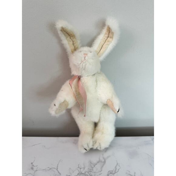 Boyds Bear Collection White Bunny Vintage 90s Rabbit Poseable 8" Easter Plush - Picture 3 of 6